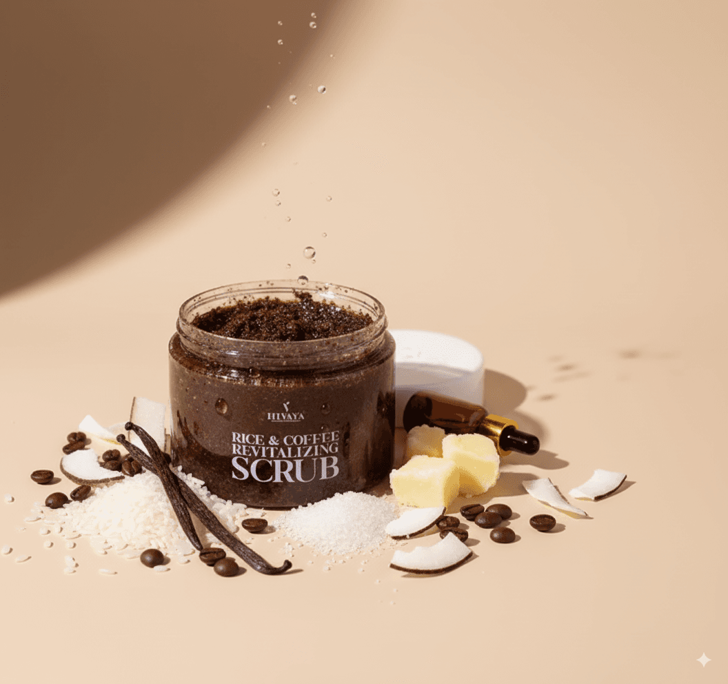 Coffee scrub gentle exfoliation splash